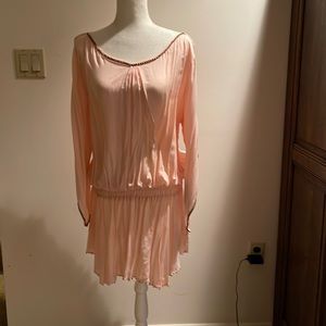 Z&L designed in Spain, made in India, peach, one size, w/ bronze colored beads